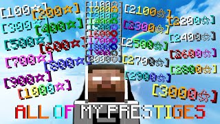 ALL of my BEDWARS PRESTIGES 1003000 STARS [upl. by Enirol]