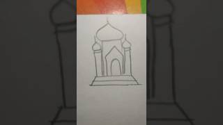 Easy masjid drawing 🕍🕍🕍🕍 art viralshortvideo masjid islamicart drawing trending [upl. by Peppi]