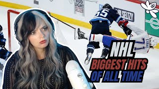 Reacting to NHL Biggest Hits Of All Time  Girl React [upl. by Ciri877]