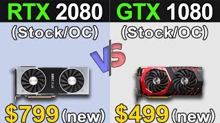 RTX 2080 Vs GTX 1080  Stock and Overclock  New Games Benchmarks [upl. by Quillon]