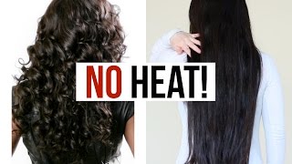 How To Straighten Hair WITHOUT HEAT MY Straight Hair Tutorial [upl. by Quillon]