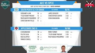 Applecross 2nd XI v South Perth CC 4th Grade [upl. by Deeyn269]