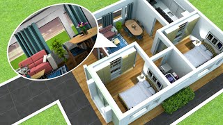 2 Bedroom Budget House Design With Floor Plan  Home Design Idea [upl. by Elacim]