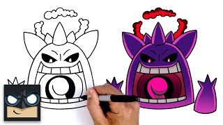 How To Draw Gigantamax Gengar  Pokemon Sword and Shield [upl. by Nhguaval250]