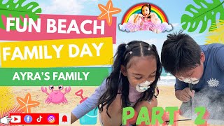 Ayras Family  Beach Egg Hunt amp Hilarious Spoon Duckwalk Fun Family Day Part 2 [upl. by Ibib]