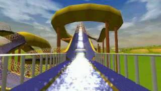 RollerCoaster Tycoon 3 Aqua Blaster Slides  Curly Glide [upl. by Eninnaej]