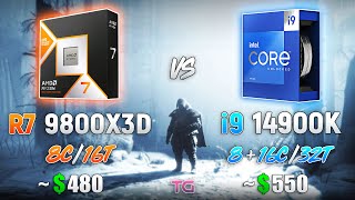 Ryzen 7 9800X3D vs Core i9 14900K  Test in 10 Games [upl. by Kinson]