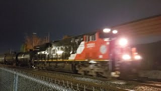 NIGHT TRAINS CN Manifest at Saint Laurent Industrial Park an Hour Before Collision with EXO [upl. by Demy]