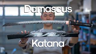 Making an 8000 Damascus Katana [upl. by Renelle]