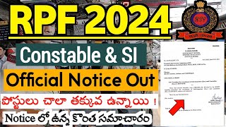 RPF Constable amp SI Recruitment Official Notice Released 2024  RPF Constable Update  Jobs Adda 🔥 [upl. by Nyleuqcaj]