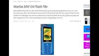 Marlax MX104 flash file without password [upl. by Occor]