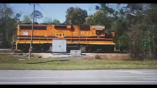 Alabama Gulf Coast Railway Meridian amp Big Bee with P5 Horn GP303 in Cantonment in March 27 2022 [upl. by Aicerg92]