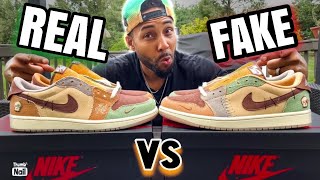 REAL vs FAKE Air Jordan 1 VOODOO Zion Williamson Retro Low [upl. by Nottirb]