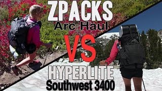 Packs I Used on the PCT Zpacks Arc Haul vs Hyperlite Southwest 3400 [upl. by Acirej]