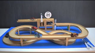 How to make Amazing car track with lift and garage from cardboard [upl. by Brear357]