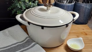 How to season an Enameled Cast Iron Dutch Oven  TRAMONTINA [upl. by Gninnahc903]