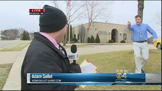 Bank Robber Runs By Reporter During Live TV Report [upl. by Eimar]