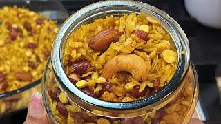 Poha Chivda Recipe  Atukula Mixture  Tea Time Snack Recipe [upl. by Meris235]