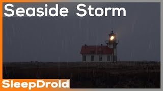 ► 10 Hours of Lighthouse Rain Storm and Ocean Waves no thunder by the Seaside lluvia olas [upl. by Adas386]