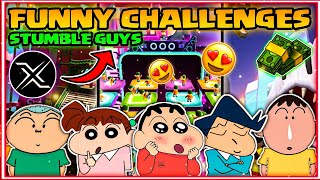 Shinchan and his friends playing challenges in stumble guys and winning money 🤑🔥  funny game 😂 [upl. by Carce]