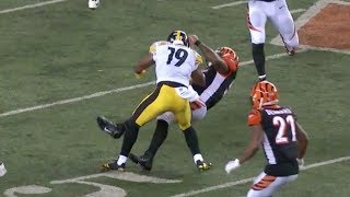 JuJu SmithSchuster Vicious Block on Vontaze Burfict  Steelers vs Bengals  NFL [upl. by Weatherley]