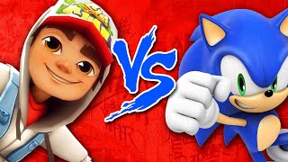 Sonic Vs Jake Subway Surfers  Batalha de Rap  Batalha de Games  Brutusmano [upl. by Yunfei236]