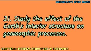 421 Impact of Earths Interior Structure on Geomorphic Processes [upl. by Anaiviv]