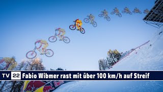 Weltpremiere auf der Streif Fabio Wibmer mit über 100 kmh auf der schwierigsten Abfahrt der Welt [upl. by Llezom]