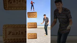 Spinning Parle g biscuits to Spiderman monkey frog jocker  funny vfx video 🙂shorts [upl. by Airlee]