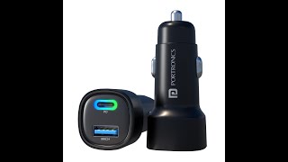 Portronics Dual Output Fast Car Charger with 30W TypeC amp 30W USB LED Indicator Charging Adp Part1 [upl. by Konstance]