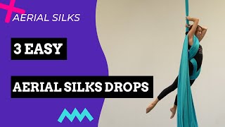 3 simple AERIAL DROPS  Beginner aerial silks drops [upl. by Emixam430]