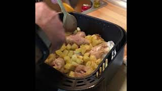 TUTORIAL COSCE DI POLLO CON PATATE IN FRIGGITRICE AD ARIA  ZERO ODORE [upl. by Spada]