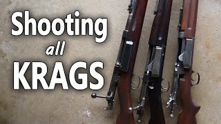 Shooting Krag Jorgensen Rifles from Denmark US and Norway [upl. by Salohcin843]