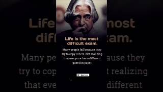 Life is difficult exam many people copy each other ShortViralAPJ Abdul Kalam shortMF Quotes 💞🥺 [upl. by Narcis]