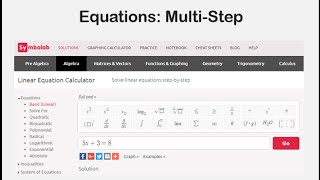 Equations Multi Step [upl. by Wachtel]