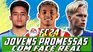 EA FC 24  AS MELHORES JOVENS PROMESSAS COM FACE REAL PARA SEU MODO CARREIRA REALISTA [upl. by Ifok]