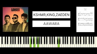 KSHMR King Zaeden  Aawara BEST PIANO TUTORIAL amp COVER [upl. by Eycats]