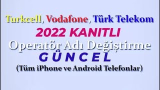 operatör ismi değiştirme iPhone Vodafone Türk Telekom Türkcell [upl. by Byler412]