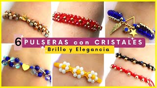 💎 APRENDE 6 DISEÑOS de PULSERAS ELEGANTES con CRISTALES y MURANOS paso a paso FÁCILES Y RÁPIDAS 🤓 [upl. by Oam]