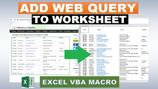 Add Web Query To Worksheet Excel VBA Macro [upl. by Gronseth]