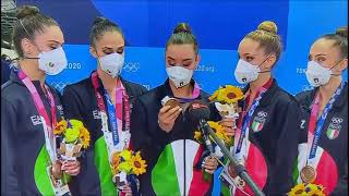 Ginnastica Ritmica Olimpiadi Tokyo 2020 Premiazione Medaglia di BRONZO alla NAZIONALE AZZURRA [upl. by Thormora]