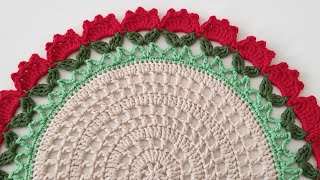 How to Crochet Round Placemat  Easy Crochet Knitting Placemats for Beginners  Crochet Placemat [upl. by Harrat]