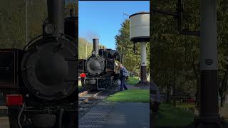 Welshpool amp Llanfair LR No10 Sir Drefaldwyn Taking Water train steamengine steamlocomotive [upl. by Aikemot]