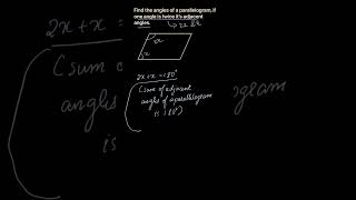 Find angles of a parallelogram geometry maths shorts [upl. by Powe]