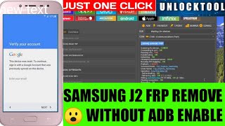 Samsung Galaxy J2 J200G Frp Reset Without Adb Enable Need Unlock tool One click Frp Reset [upl. by Craggy]