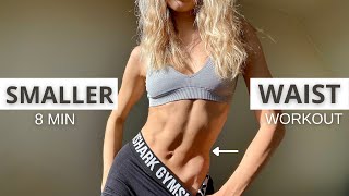 8 MIN SMALLER WAIST WORKOUT  lose muffin top do this for 14 Days  No Equipment [upl. by Tijnar]