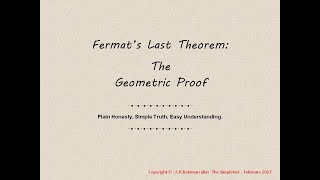 Fermats Last Theorem The Geometric Proof [upl. by Oretos545]