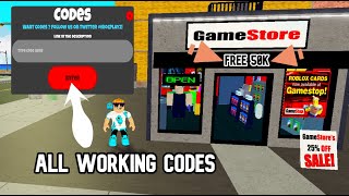 2024 All WORKING CODES Game Store Tycoon Roblox [upl. by Ahsikad]