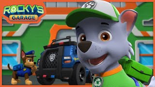 Police Cruiser Down Chases Wobbly Tire Problem  Rockys Garage  PAW Patrol Cartoons for Kids [upl. by Aisiram13]