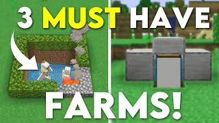 3 EASY Starter Farms For Beginners In Minecraft Bedrock 121 Iron Farm XP Farm Food Farm [upl. by Otrebire]